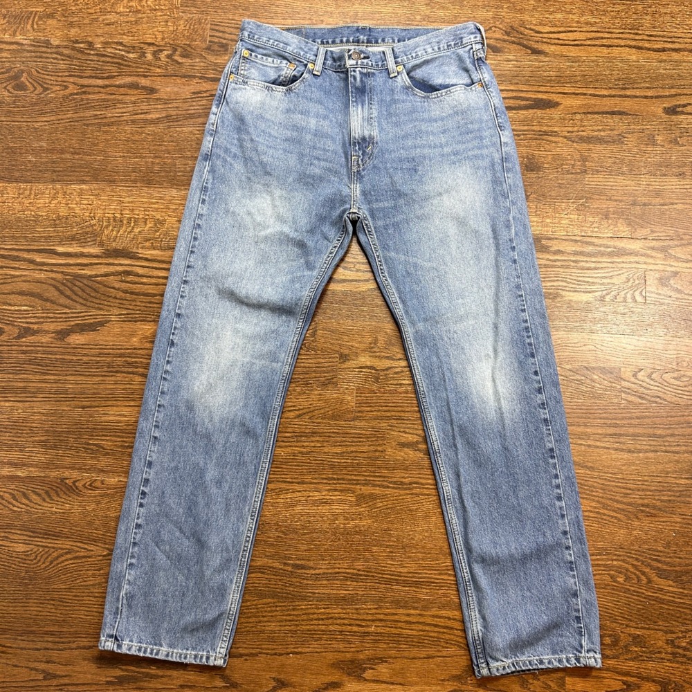Levis 505 Regular Fit Jeans Mens 36x32 Medium Wash Blue‎ Straight Leg Denim